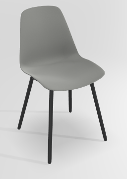 CHAISES ET TABOURETS - Pour tables standards, ht 75 cm, piétement 4 pieds - PETALE Chaise L.44xP.53.5xH.80.5cm-hauteur assise 47cm