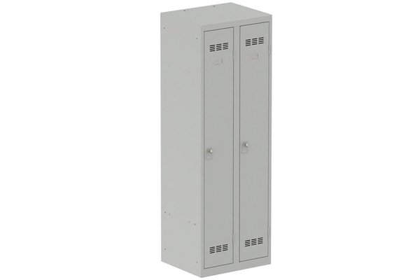 [Pas de famille] - [Pas de sous famille] - Vestiaire industrie propre 2 portes (fermeture cadenas) H180xL60xP50cm coffre gris clair/ porte(s) gris clair