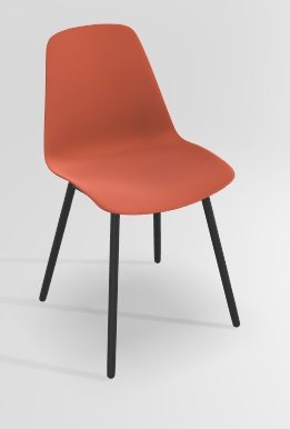 CHAISES ET TABOURETS - Pour tables standards, ht 75 cm, piétement 4 pieds - PETALE Chaise L.44xP.53.5xH.80.5cm-hauteur assise 47cm