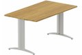Module départ L120xP80cm pour table composable pied "i", Plateau : Noyer / Piétements : Aluminium