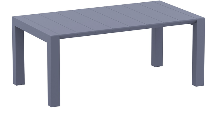 POLYPROPYLENE - TABLES  - MANHATTAN- Table extensible en polypropylène renforcé de fibre de verre -L180>220 cm x100cm- Finition: plateau anthracite/piètement anthracite