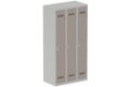 Vestiaire industrie propre 3 portes (fermeture cadenas) H180xL90xP50cm coffre gris clair/ porte(s) basalte