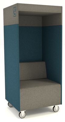 ALCOVE ACOUSTIQUE - Phones Boxes - Phonebox acoustique permet de passer les appels sans gêner les autres, coloris gris foncé et bleu 