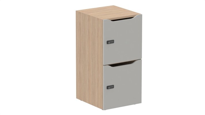 CASIERS - 2 cases - Meuble à cases H.92xL.45xP.50cm - 2 cases H43cm. portes avec découpe en partie haute. serrure à code