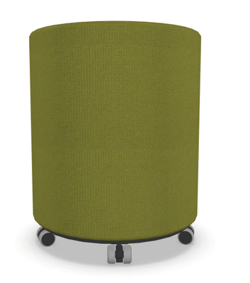 FAUTEUILS/POUFS - Poufs - TAM-TAM Pouf rond diamètre 40 cm avec base en mélaminé noire avec roulettes finition Vert