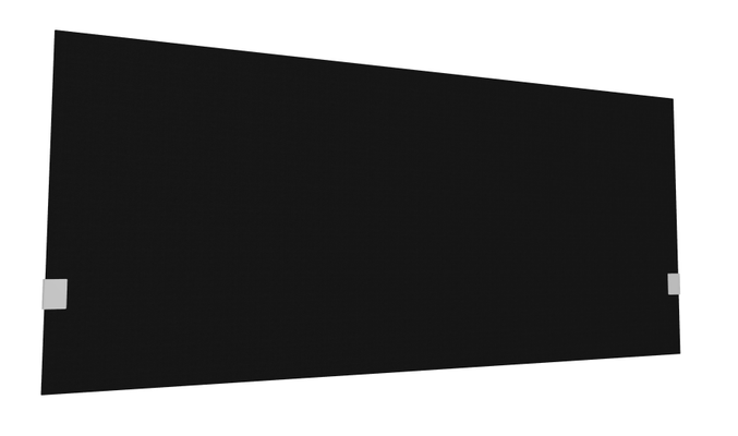 PANNEAUX ECRANS POUR BUREAU DROIT SOLO - Pour bureaux largeur 160 cm - SECRET Panneau-écran acoustique H74cm pour poste solo L.160cm. 2 faces tissu SYNERGY coloris noir intense. pinces de fixation réglables en hauteur coloris aluminium