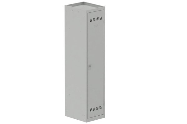 [Pas de famille] - [Pas de sous famille] - Vestiaire industrie salissante 1 porte (fermeture cadenas) H180xL40xP50cm coffre gris clair/ porte(s) gris clair