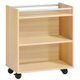 Desserte PICCOLO mobile mélaminé - L80xP45xH91,8 cm - Hêtre miel/Gris alu RAL 9006