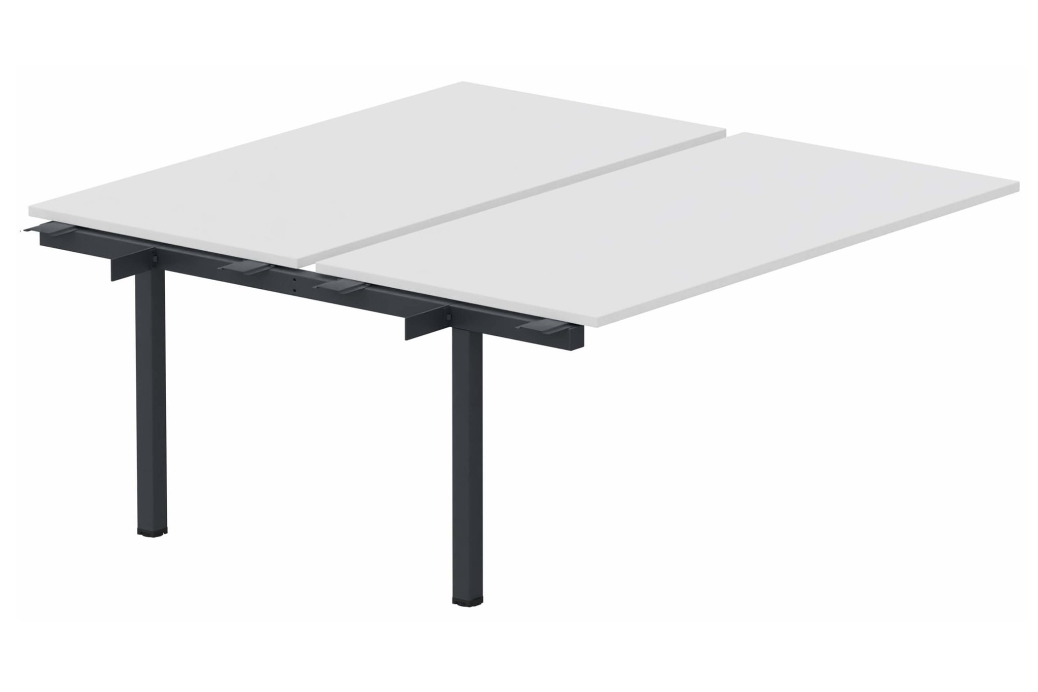 k3 - Bench suivant 2 Plateaux fixes 160x80 (encombrement P165xL160cm) -Finitions : PLATEAUX: BLANC (BL) / PIETEMENTS: ANTHRACITE (AN ) / 