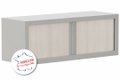 Armoire rehausse H44xL120cm coffre aluminium/rideaux acacia