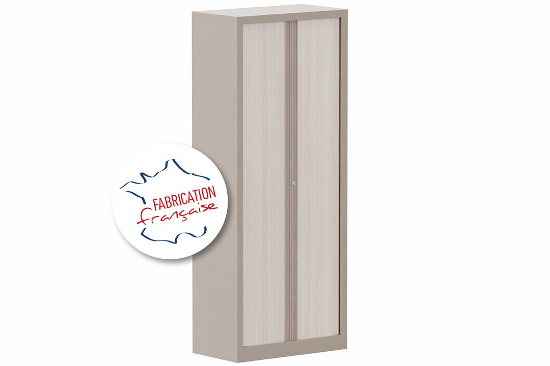 Armoire à rideaux H198xL80cm 4 tablettes