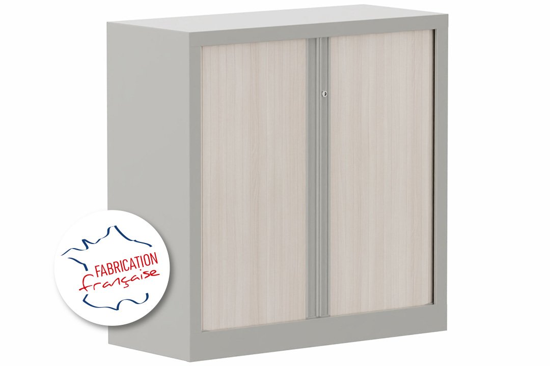 Armoire à rideaux H100xL100cm 2 tablettes