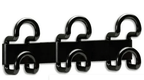 3 patères double accroche, avec kit de fix. murale, patères noir