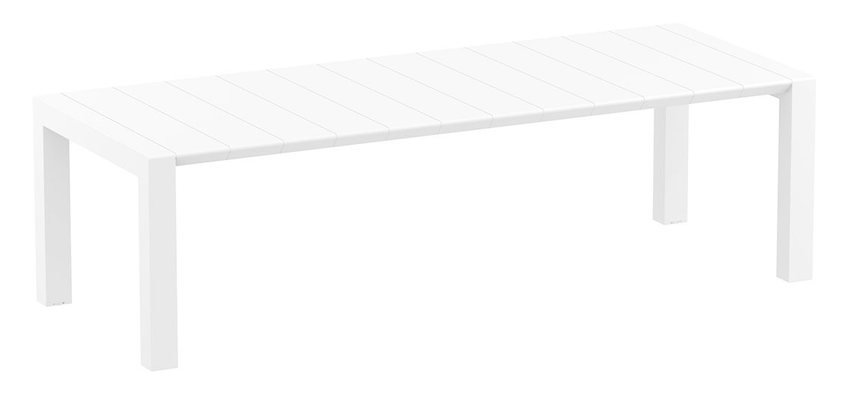 POLYPROPYLENE - TABLES  - MANHATTAN- Table extensible en polypropylène renforcé de fibre de verre -L260>300 cm x100cm- Finition: plateau Blanc/piètement Blanc(BL)