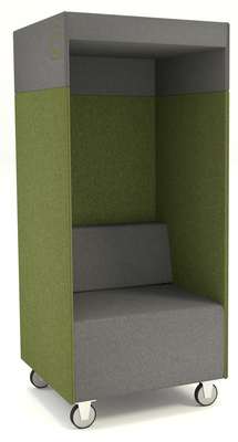 ALCOVE ACOUSTIQUE - Phones Boxes - Phonebox acoustique permet de passer les appels sans gêner les autres, coloris gris foncé et vert