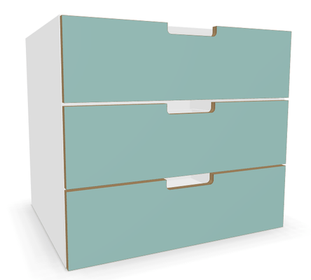 GAMME COSY - OPTION - -Bloc de 3 tiroirs corps blanc (M1)façades (H15)