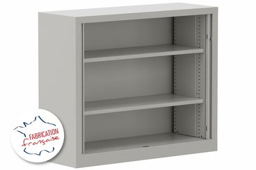 [Pas de famille] - [Pas de sous famille] - Armoire à rideaux H100xL120cm 2 tablettes