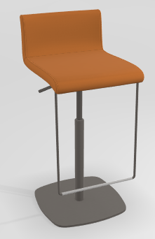 CHAISES ET TABOURETS - Réglables en hauteur - COCKTAIL Tabouret -Finitions : MOSAIC ORANGE (M320) / PIETEMENT EPOXY : structure coloris BRUN FONCE MAT (EP88)