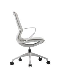 OPERATIVE - Dossier résille - Fauteuil BILLY. mécanisme autorégulé. cadre gris clair. résille grise. piétement nylon gris