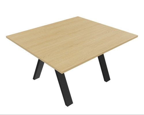 [Pas de famille] - [Pas de sous famille] - X3 Table de réunion rectiligne L140xP120cm. Plateau Chêne clair et piètement Noir.