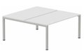 K3 Bench départ 2 plateaux fixes 160x70cm encombrement 160x145cm, plateau blanc, structure aluminium
