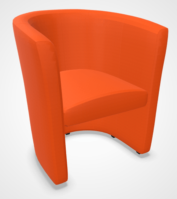 CANAPES - 1 place - CLUB fauteuil 1 place. simili cuir orange -