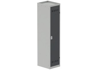 VESTIAIRES MONOBLOC CONFORT - Industrie salissante ( 2 compartiments ) - Vestiaire industrie salissante 1 porte (serrure 2 clés) H180xL40xP50cm coffre gris clair/ porte(s) anthracite