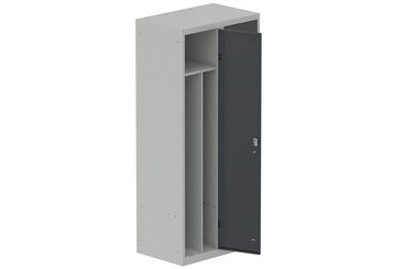 VESTIAIRES MONOBLOC CONFORT - Industrie salissante ( 2 compartiments ) - Vestiaire industrie salissante 2 portes (serrure 2 clés) H180xL80xP50cm coffre gris clair/ porte(s) anthracite
