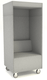 PHONE BOX cabine avec banquette L.73xP.71xH.164cm, sur roulettes