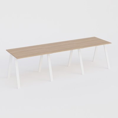 [Pas de famille] - [Pas de sous famille] - Table Keops Métal 420x120 cm de profondeur et hauteur 109 cm . Plateau épaisseur 25mm.