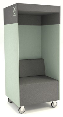 ALCOVE ACOUSTIQUE - Phones Boxes - Phonebox acoustique permet de passer les appels sans gêner les autres, coloris gris foncé et menthe 