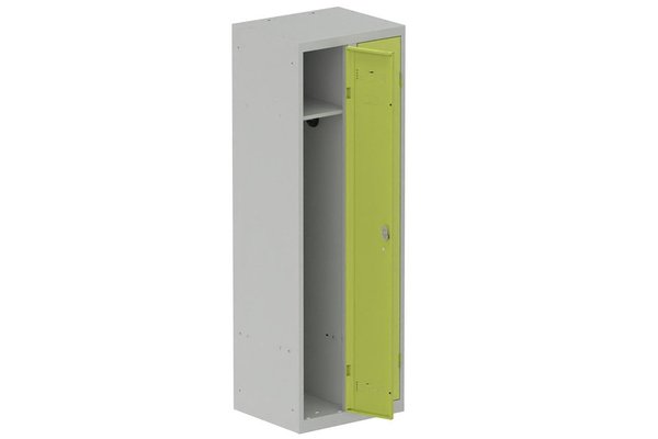 [Pas de famille] - [Pas de sous famille] - Vestiaire industrie propre 2 portes (serrure 2 clés) H180xL60xP50cm coffre gris clair/ porte(s) anis