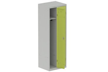 [Pas de famille] - [Pas de sous famille] - Vestiaire industrie propre 2 portes (serrure 2 clés) H180xL60xP50cm coffre gris clair/ porte(s) anis