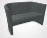 CLUB fauteuil 2 places. simili cuir anthracite -