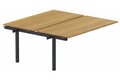 k3 - Bench suivant 2 Plateaux fixes 180x80 (encombrement P165xL180cm) -Finitions : PLATEAUX: NOYER (NO) / PIETEMENTS: ANTHRACITE (AN ) / 