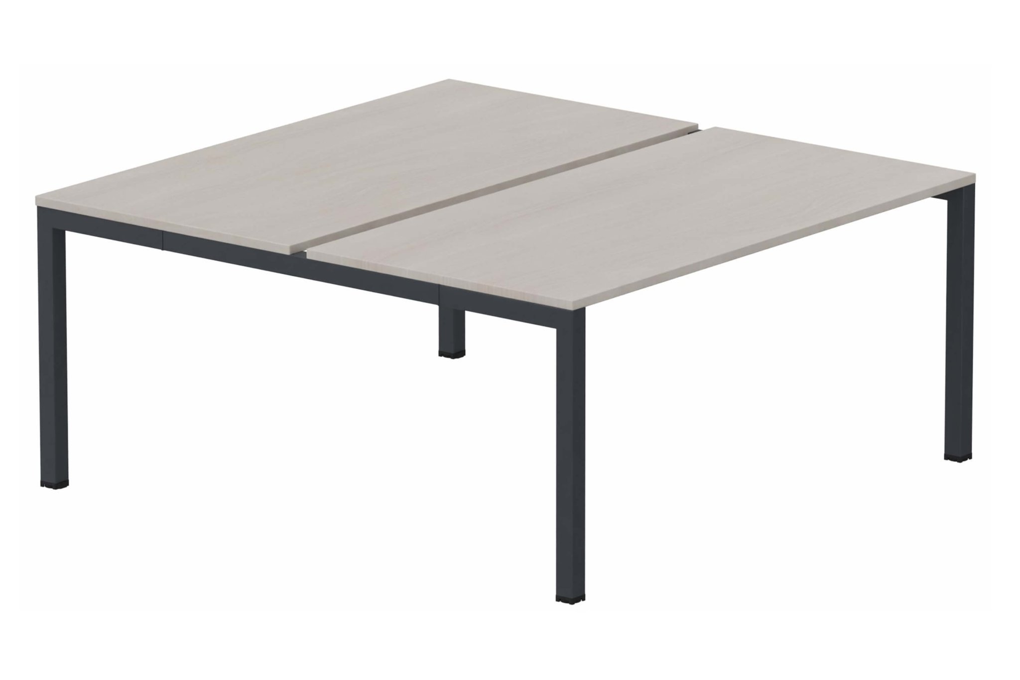 K3 Bench départ 2 plateaux fixes 160x70cm encombrement 160x145cm, plateau acacia, structure anthracite