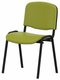 Joker Eco - Chaise piétement 4 pieds laqué noir (Noir).Assise et dossier tissu Vinyle V1 Vert (VNY)