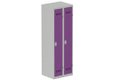 Vestiaire industrie propre 2 portes (serrure 2 clés) H180xL60xP50cm coffre gris clair/ porte(s) prune