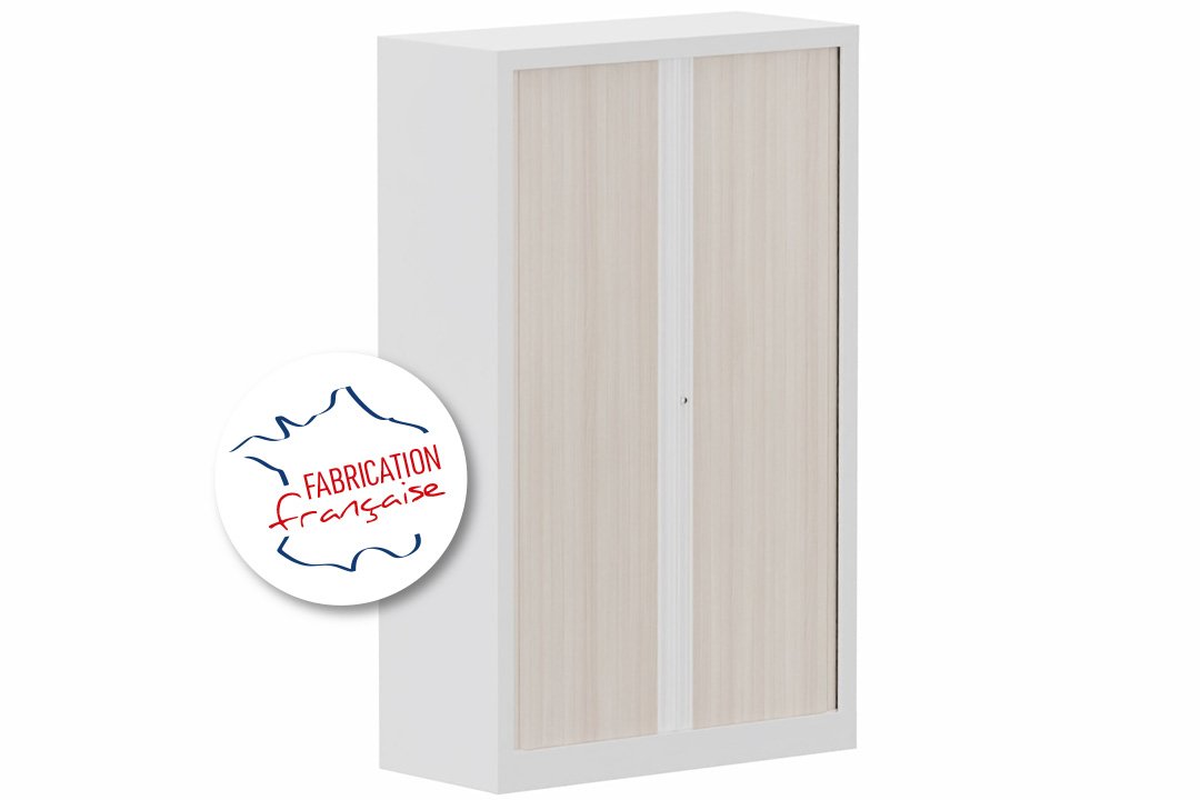 Armoire à rideaux H160xL100cm 3 tablettes