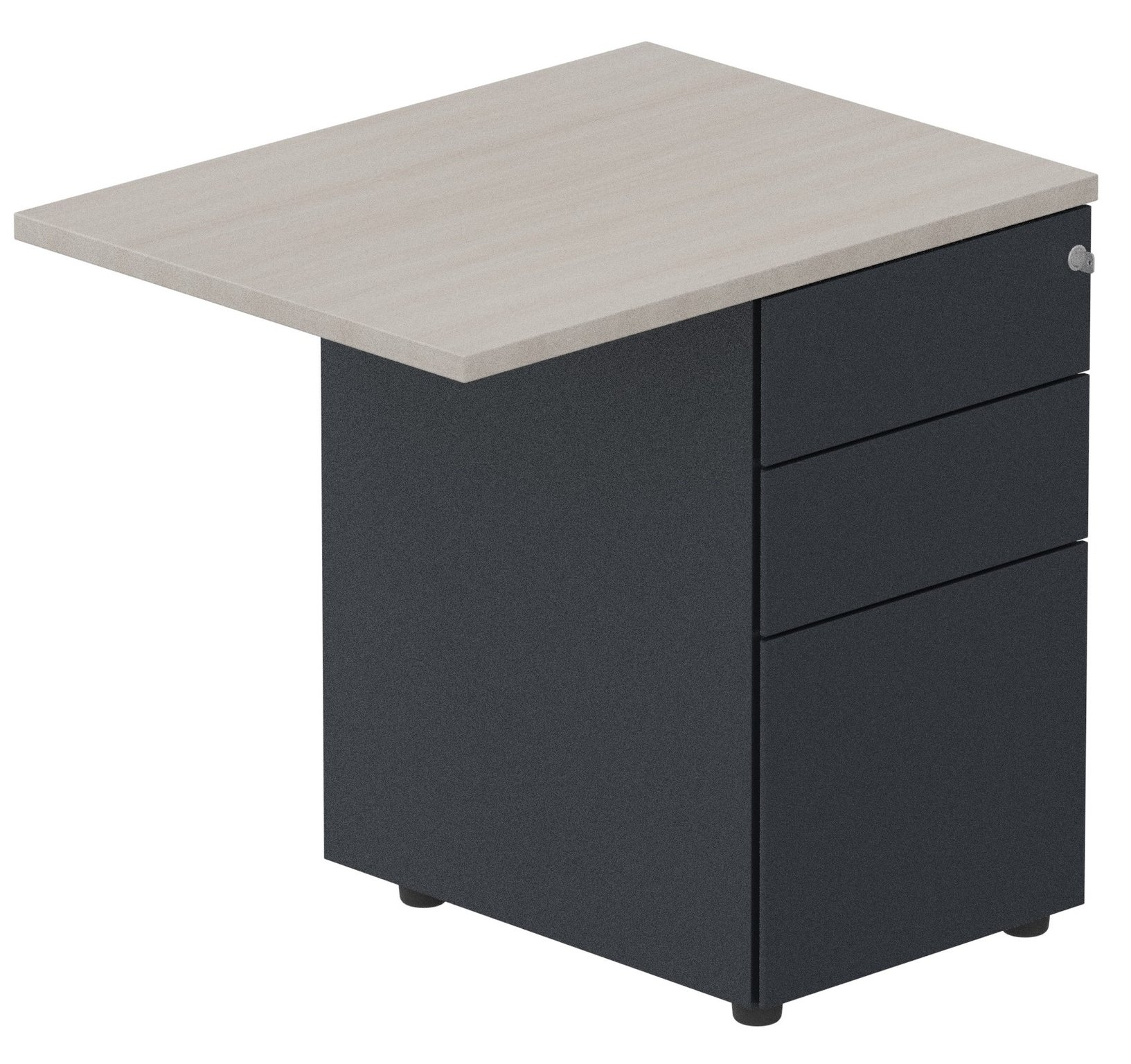 Retour sur caisson métal, 100x60cm, Acacia/Anthracite