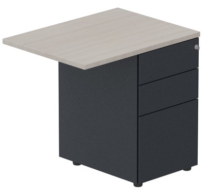 Gamme K1 - Extensions - Plans droits - Retour sur caisson métal, 100x60cm, Acacia/Anthracite