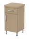 Chevet DANAÉ SIGNATURE 1 tiroir 1 porte mélaminé piètement époxy - L44xP46xH82 cm - Gris RAL 9006