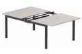 K3 - Bench départ 2 Plateaux coulissants 180x80 (encombrement P165xL180cm) -Finitions : PLATEAUX: ACACIA (AK) / PIETEMENTS: NOIR GRAINE MAT (NG)