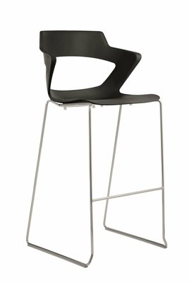 FAUTEUILS/POUFS - Piétement Luge - SWEETY Chaise haute pied luge. assise H74cm. coque polypropylène coloris noir. piétement chrome