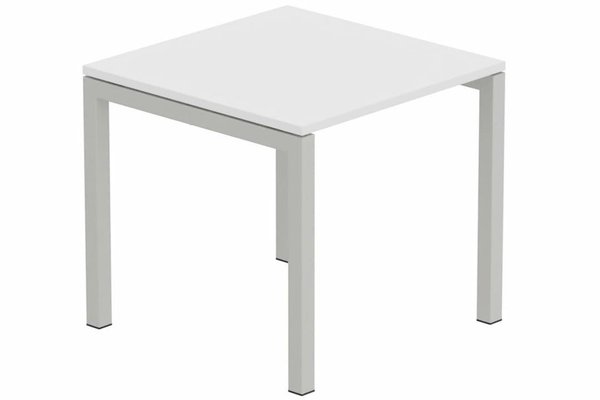 TABLES DE FORMATION - Composables piétement "Arche" - Module départ table composable 80x80cm blanc/ aluminium - sur délai