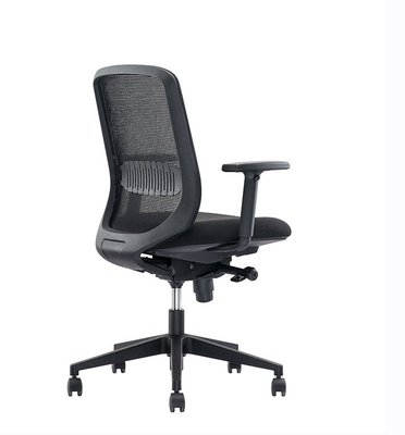 OPERATIVE - Dossier résille - SOLO fauteuil opérative synchrone, dossier résille coloris noir avec renfort lombaire réglable en hauteur, tissu BONDAI coloris noir, accotoirs réglables en hauteur, structure nylon noir