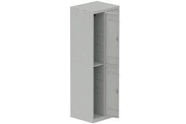 [Pas de famille] - [Pas de sous famille] - Vestiaire multicases 2 colonnes L,30cm 2 cases (fermeture cadenas) H,180xL,60xP,50cm coffre gris clair/portes gris clair