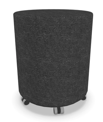 FAUTEUILS/POUFS - Poufs - Tam-Tam Pouf rond diamètre 40 cm avec base en mélaminé noire avec roulettes finition synergy noir