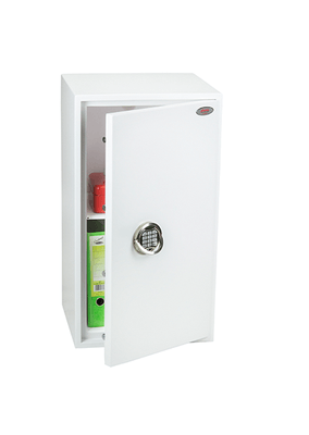 COFFRES-FORTS - Coffres de sécurité - Coffre-fort haute sécurité L.40xP.45xH.81cm, serrure électronique, 2 tablettes, coloris blanc