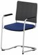 ZEN mesh visiteur - Chaise Piétement luge avec accotoirs alu (AL).Assise tissu et dossier résille Step Bleu STB (L05)